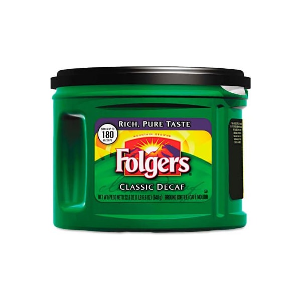 Smuckers Folgers Classic Roast Coffee, Decaffeinated, 22.6 oz., 6/Carton FOL00374CT - main